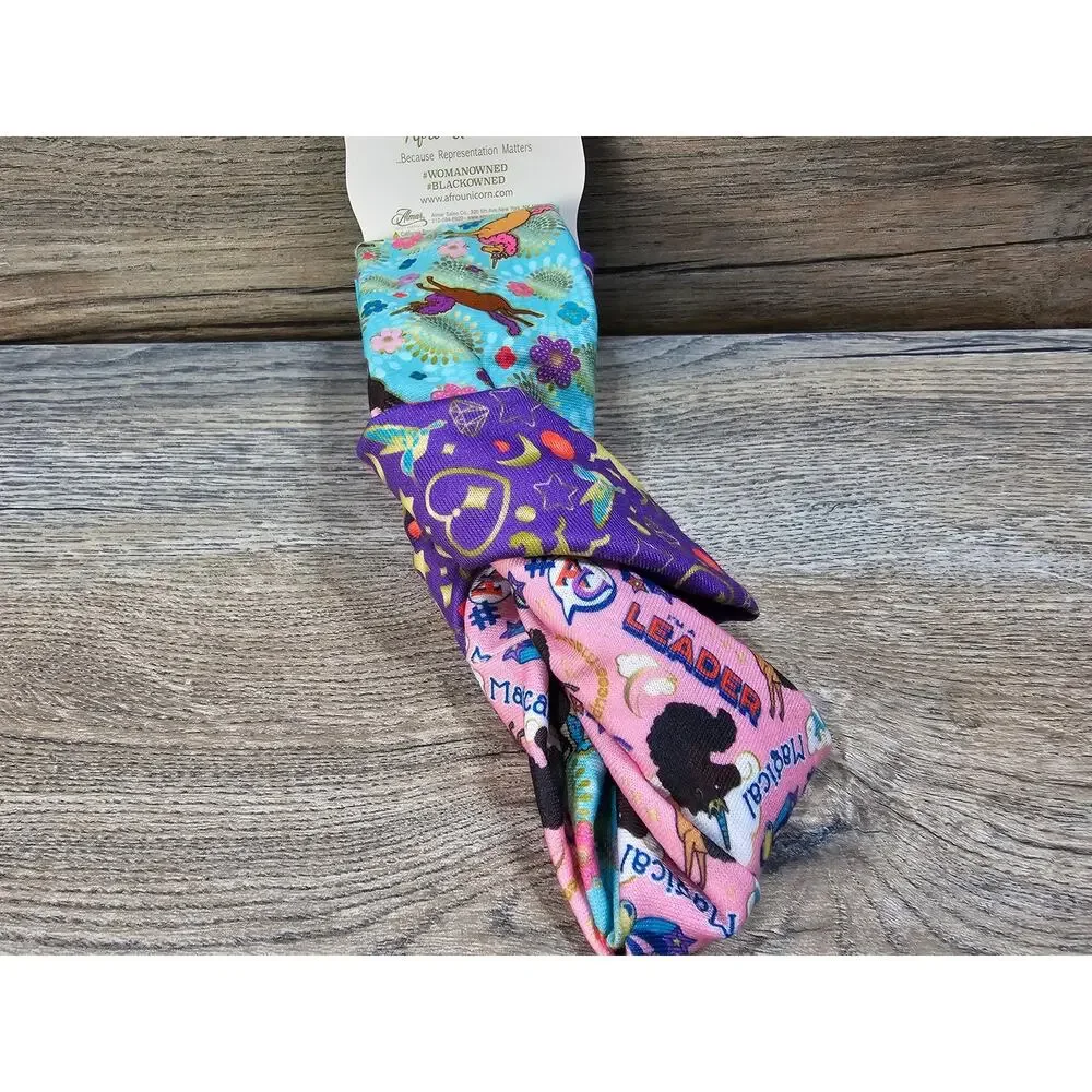 Afro Unicorn 3 piece Headwraps